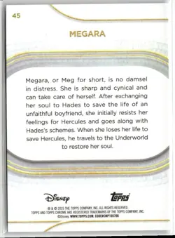 2025 Topps Chrome Disney Sapphire - Megara #45 - Image 2