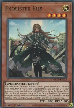 Yugioh! LP Exosister Elis - GRCR-EN013 - Super Rare - 1st Edition Lightly Played - Image 1