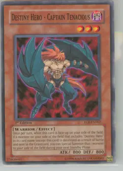 Yu-Gi-Oh Enemy of Justice Destiny Hero #EOJ-EN002 1st Edition NM or Better - Image 1