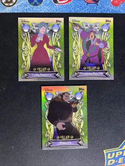 2025 Topps Disney Wonder Villain Card Lot (3) Lady Tremaine, Ratcliffe, Shan-Yu - Image 1