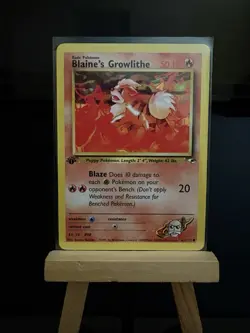 Blaine's Growlithe Gym Heroes 1st Edition 62/132 Common Pokemon TCG Card - Image 1