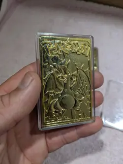 Burger King 23kt Gold Plate Pokemon Metal Card - Charizard W/ Plastic Case - Image 2
