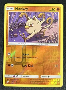 Mankey 71/181 - Team Up - Reverse Holo Pokemon Card NM - Image 1