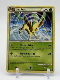 Pokemon TCG Leafeon 17/90 HGSS Undaunted Regular Rare Card EN NM 2010 H9 - Image 1