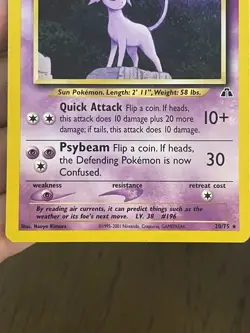 Espeon 20/75 Neo Discovery Non Holo Rare Pokemon Card LP/MP - Image 2