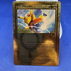 Pokemon Pikachu Brilliant Deduction 90HP Gold Foil Card Fan Art 076/073 - Image 1