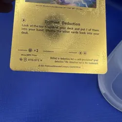 Pokemon Pikachu Brilliant Deduction 90HP Gold Foil Card Fan Art 076/073 - Image 3