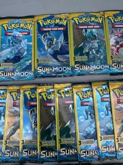 Pokemon Sun And Moon Base Set 3 Card Booster Pack Dollar Tree Lot 24 Unweighed - Image 3