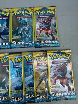 Pokemon Sun And Moon Base Set 3 Card Booster Pack Dollar Tree Lot 24 Unweighed - Image 4