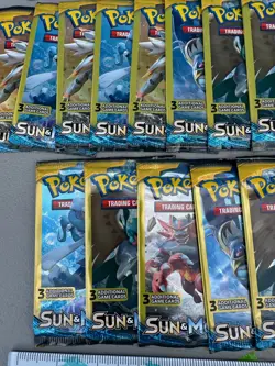 Pokemon Sun And Moon Base Set 3 Card Booster Pack Dollar Tree Lot 24 Unweighed - Image 5