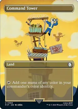 Command Tower BORDERLESS - 0360 - Uncommon - Fallout PIP MTG - Image 1