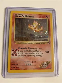 Pokemon TCG Blaine's Moltres Gym Heroes Holo Card 1/132 Unlimited Rare LP-NM - Image 4