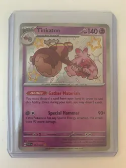 Pokemon TCG Tinkaton Scarlet & Violet: Paldean Fates 167/091 Holo Shiny Rare - Image 1