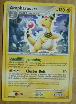 Ampharos 1/132 Rare Non-Holo D&P Secret Wonders Set Pokemon Card NM - Image 1