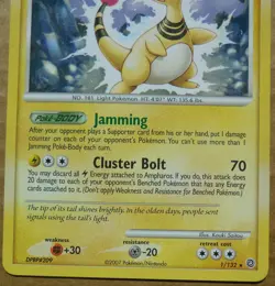 Ampharos 1/132 Rare Non-Holo D&P Secret Wonders Set Pokemon Card NM - Image 3