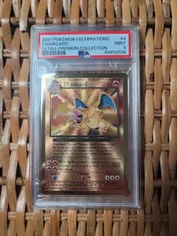 PSA 9 MINT Gold Metal Charizard 4/102 Pokemon Celebrations UPC 2021 - Image 1