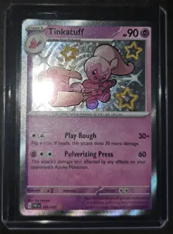 Pokemon TCG Tinkatuff Scarlet & Violet: Paldean Fates 166/091 Holo Shiny Rare - Image 1