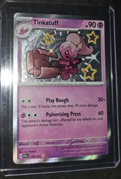 Pokemon TCG Tinkatuff Scarlet & Violet: Paldean Fates 166/091 Holo Shiny Rare - Image 2