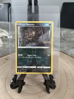 Pokemon TCG Alolan Rattata Pokemon GO 041/078 Reverse Holo Common - Image 1