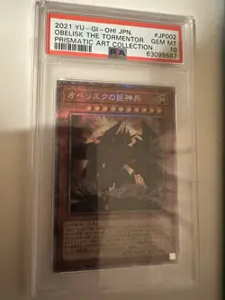 Yugioh Obelisk The Tormentor PAC1-JP002 Prismatic Secret Rare PSA 10 Japanese - Image 1