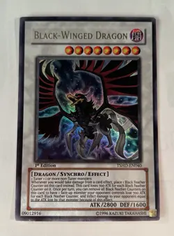 Blackfeather Dragon, TSHD-EN040, Shining Darkness, Ultra Rare, 1st Edition LP - Image 1