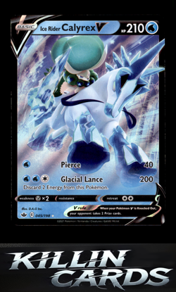 Ice Rider Calyrex V 045/198 Pokemon Ultra Rare SWSH06: Chilling Reign Card NM - Image 1