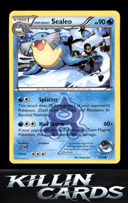 Team Aqua's Sealeo 4/34 Common Double Crisis Pokemon Card LP - Image 1