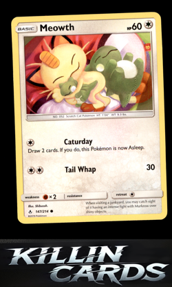 Meowth 147/214 Pokemon Common SM - Unbroken Bonds Card NM - Image 1