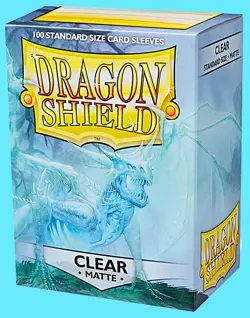 100 DRAGON SHIELD MATTE CLEAR Standard Size Card Sleeves deck protector magic - Image 1