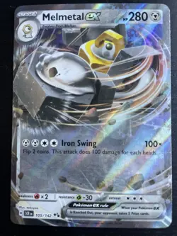 NM Melmetal ex 105/142 Stellar Crown Double Rare Holo Pokemon Card - Image 1