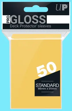 50 ULTRA PRO GLOSS YELLOW STANDARD SIZE DECK PROTECTOR Card Sleeves mtg ccg tcg - Image 1