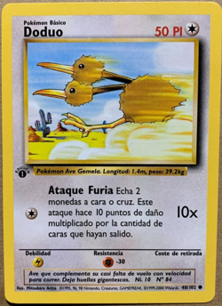1st Edition SPANISH Doduo 48/102 Base Set - Common Pokemon Card - LP - Image 1