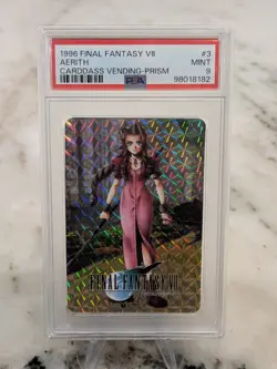 1996 Carddass Final Fantasy VII (7) Aerith Prism Card PSA 9 - Image 1