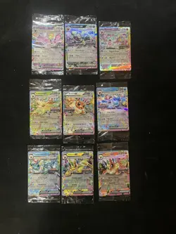 Prismatic Evolutions Surprise Box Sealed Stamp Ex Promo Cards 9/9 Complete Set - Image 1