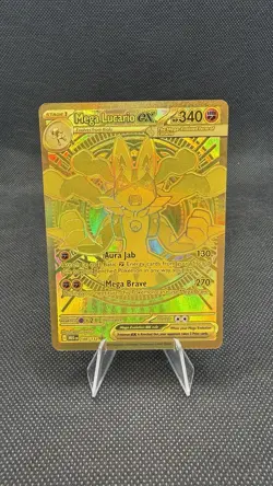 Mega Lucario EX 188/132 Mega Evolution Hyper Rare Gold Card Pokemon TCG - Image 1