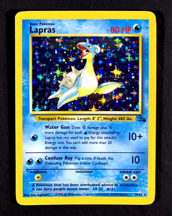 1999 Pokemon LAPRAS Fossil Set HOLO Foil Rare Unlimited Edition Card 10/62 WotC - Image 1