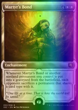 MTG Magic the Gathering Martyr's Bond (2/8) Signature Spellbook 2 Gideon LP FOIL - Image 1