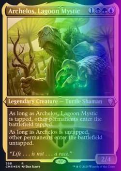 MTG Archelos, Lagoon Mystic (588/794) Commander Legends LP FOIL- ETCHED - Image 1