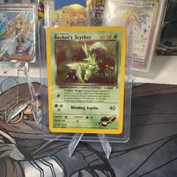 Pokemon Rocket's Scyther 13/132 Gym Heroes-Holo with partial swirl LP/NM - Image 1