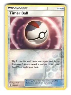 Pokemon Sun & Moon Timer Ball 134/149 Reverse Holo - Image 1