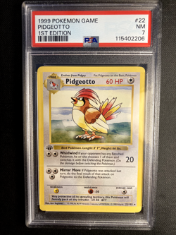 1999 POKEMON 1ST EDITION SHADOWLESS BASE SET PIDGEOTTO #22 PSA 7 - Image 1