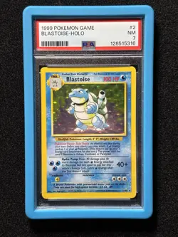 Pokemon TCG Blastoise Base Set Holo Unlimited Rare PSA 7 - Image 1