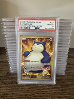 Snorlax #224 Pokemon Sword & Shield 2021 Chilling Reign Gold Secret Rare PSA 10 - Image 1