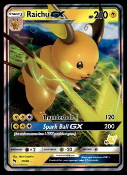 2020 Pokemon Battle Academy 60 Raichu GX NM - Image 1