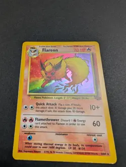 1999 Pokemon Jungle Unlimited #3 Flareon HOLO - Image 1