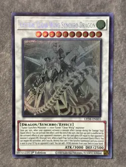 Yugioh Crystal Clear Wing Synchro Dragon LED8-EN005 Ghost Rare 1st Edition NM - Image 1