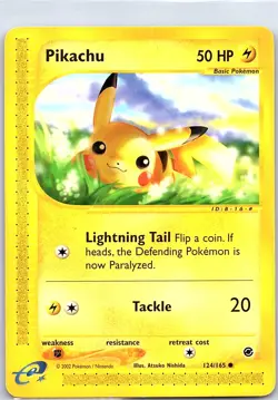 Pikachu 124/165 Non Holo Expedition - Pokemon Card - NM - Image 1