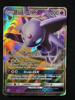 Pokemon Espeon GX TCG Sun & Moon Base Set Holo Ultra Rare Card 61/149 - Image 1