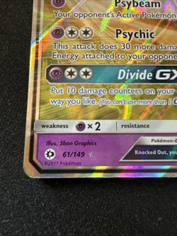 Pokemon Espeon GX TCG Sun & Moon Base Set Holo Ultra Rare Card 61/149 - Image 2