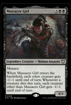 Massacre Girl MTG 140 Outlaws Thunder Junction M/NM Magic Card 2024 - Image 1